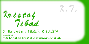 kristof tibad business card